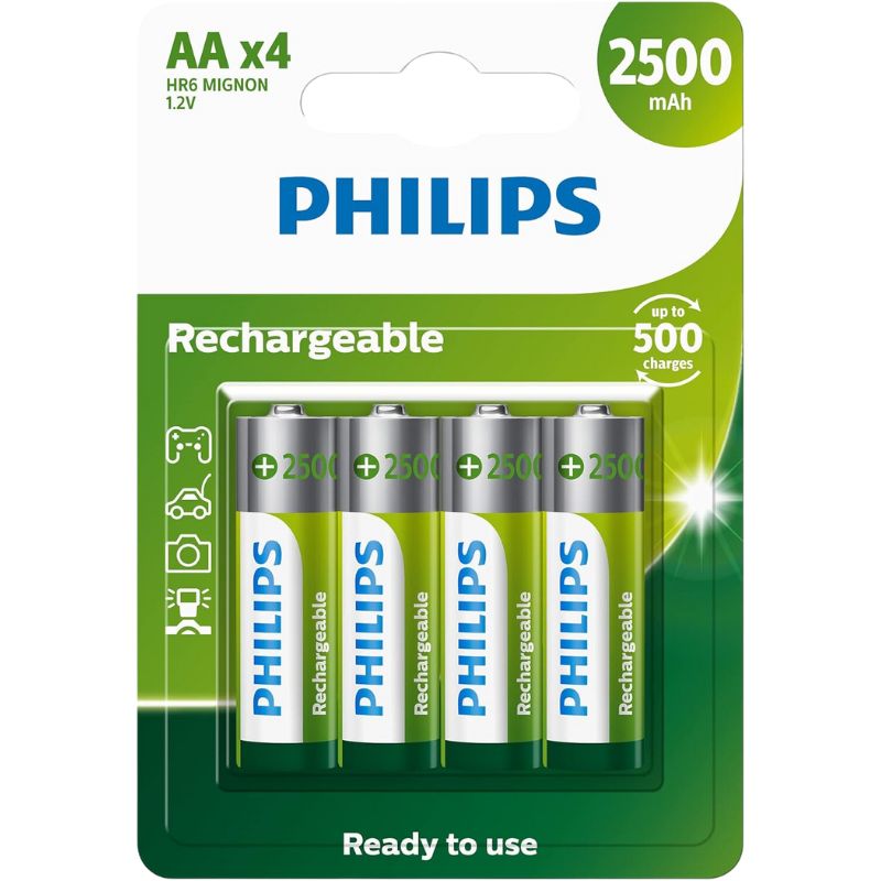 Pilha recarregável AA com 4 unidades – Philips